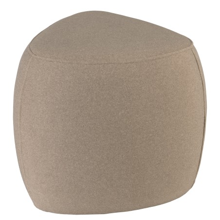 LEOPOLD - Kiezelvormige poef nr. 1 van donkerbeige fluweellook stof LEOPOLD